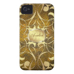 Ornate Gold Filigree Gold Barely There Case iPhone 4 Cover