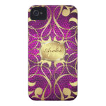 Ornate Gold Filigree Pink Barely There Case iPhone 4 Case-Mate Case