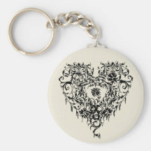 Ornate Gothic Heart Key Chains