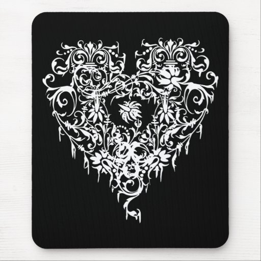 Ornate Gothic Heart Mouse Pad