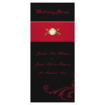 Ornate Gothic Wedding Menu in Black and Red Custom Rack Card