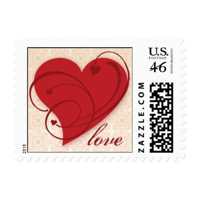 Ornate Heart-Love Small Postage