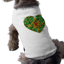 Ornate Heart with Jewels Dog T Shirt