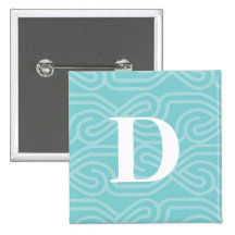 Ornate Knotwork Monogram - Letter D Pinback Buttons