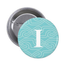 Ornate Knotwork Monogram - Letter I Pinback Buttons