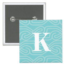 Ornate Knotwork Monogram - Letter K Button