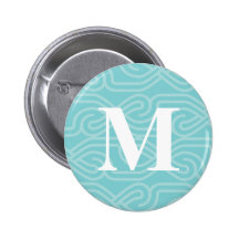 Ornate Knotwork Monogram - Letter M Pinback Buttons