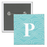 Ornate Knotwork Monogram - Letter P Buttons