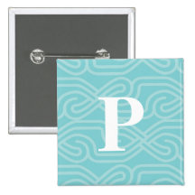 Ornate Knotwork Monogram - Letter P Buttons