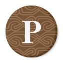 Ornate Knotwork Monogram - Letter P magnets