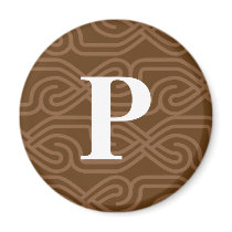 Ornate Knotwork Monogram - Letter P magnets