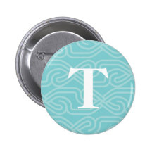 Ornate Knotwork Monogram - Letter T Pinback Buttons
