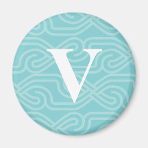 Ornate Knotwork Monogram - Letter V Fridge Magnets