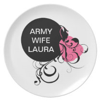 Ornate Label with Dog Tags Plate plates