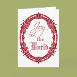 Ornate Oval Joy to the World Greeting Card