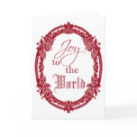 Ornate Oval Joy to the World Greeting Card