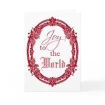 Ornate Oval Joy to the World Greeting Card