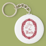 Ornate Oval Joy to the World Key Chain