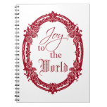 Ornate Oval Joy to the World Spiral Note Book