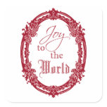 Ornate Oval Joy to the World Square Sticker