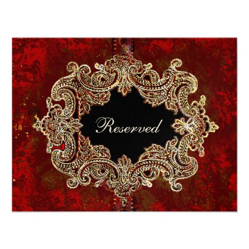 Ornate Party Table Seating Card Announcements