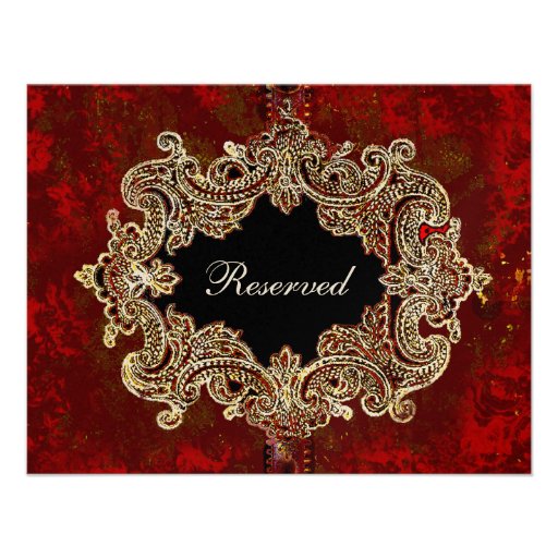 Ornate Party Table Seating Card Announcements