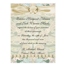 ornate pastel art nouveau pattern art personalized invitations