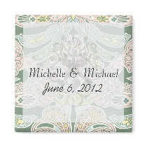 ornate pastel art nouveau pattern art refrigerator magnets