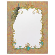 Ornate Peacock n Paisley Art Design letterhead by lapapeteriedeParis Ornate Peacock n Paisley Art Design letterhead