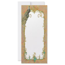 Ornate Peacock n Paisley Art Design Rack Cards