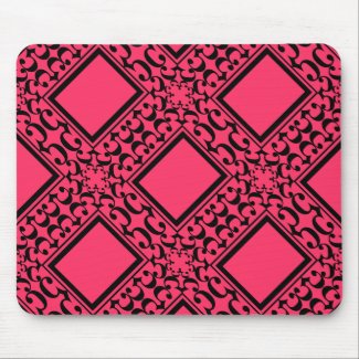 Ornate Pink and Black Mousepad