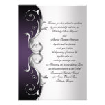 Ornate Purple Black Silver Wedding Celebration Personalized Invite