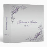 Ornate Purple Silver Floral Swirls Photo Album binders