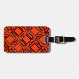 Ornate Red and Black Luggage Tag