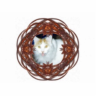 Ornate Red and Brown Vine Like Fractal Art Frame photosculpture