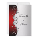 Ornate Red Black Silver Post Wedding Celebration Custom Invitation