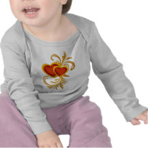 Ornate Red Hearts T Shirts