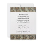 Ornate Silver and Gold Floral Border on White Announcements