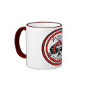 Ornate Spade Design White/Red/Black mugs by londie Ornate Spade Design White/Red/Black mugs