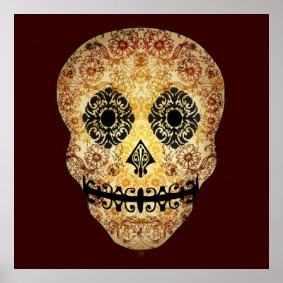 Ornate Sugar Skull Print by