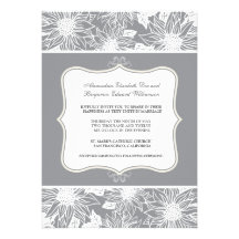 Ornate Sunflowers Wedding Invitation (platinum)