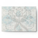 ornate teal green and cream damask pattern