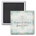 ornate teal green and cream damask pattern