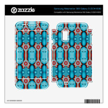 Ornate Turquoise Red Fractal Abstract Samsung Mesmerize Decals
