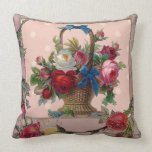 Ornate Victorian Flower Basket Pillow pillows
