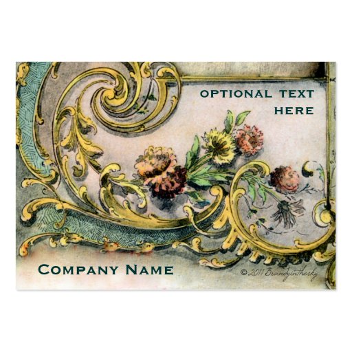 Ornate Victorian Flower & Scroll Business Card