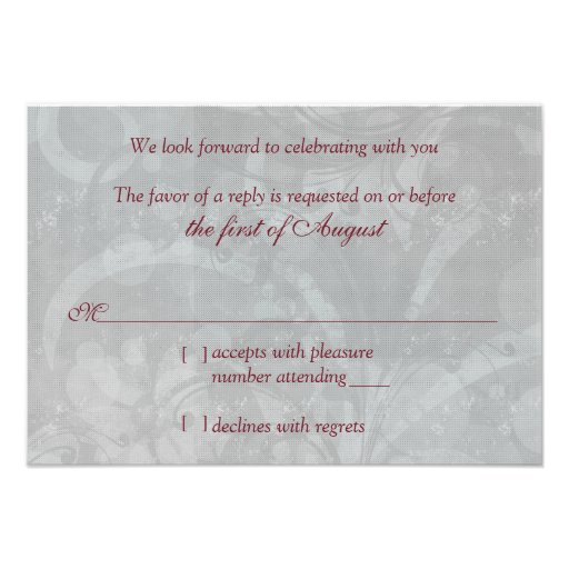 Ornate Victorian Masquerade Ball Wedding RSVP Invite