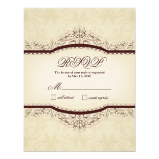 Ornate Vintage RSVP Cards Custom Announcement