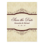 Ornate Vintage Save the Date Postcards