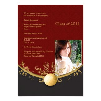 Ornate Volleyball Graduation Announcement